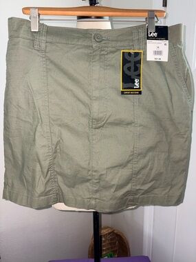 Lee Olive Cotton A-Line Skirt